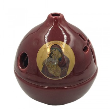 ΚΑΝΤΗΛΙ ΠΗΛΙΝΟ ΣΤΡΟΓΓΥΛΟ ΜΕ ΠΑΝΑΓΙΑ  