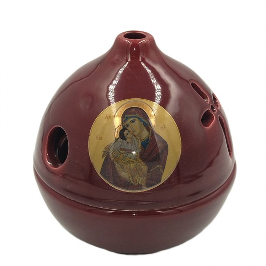 ΚΑΝΤΗΛΙ ΠΗΛΙΝΟ ΣΤΡΟΓΓΥΛΟ ΜΕ ΠΑΝΑΓΙΑ  