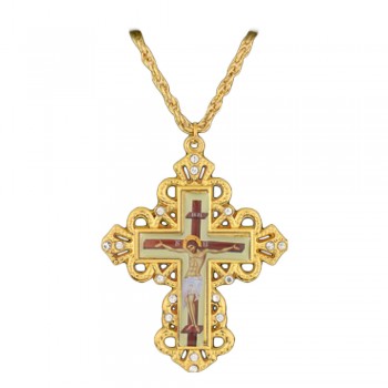 ΣΤΑΥΡΟΣ ΕΠΙΣΤΗΘΙΟΣ ΠΕΡΙΠΑΤΟΥ ΕΠΙΧΡΥΣΟΣ ΣΜΑΛΤΟ ΠΕΤΡΕΣ