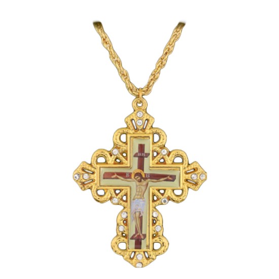 ΣΤΑΥΡΟΣ ΕΠΙΣΤΗΘΙΟΣ ΠΕΡΙΠΑΤΟΥ ΕΠΙΧΡΥΣΟΣ ΣΜΑΛΤΟ ΠΕΤΡΕΣ