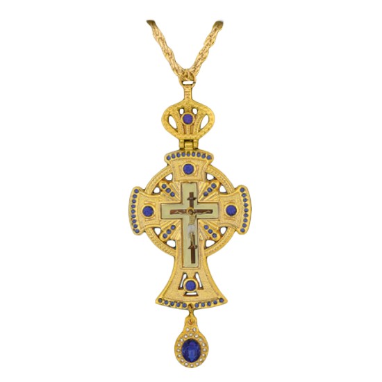 ΣΤΑΥΡΟΣ ΕΠΙΣΤΗΘΙΟΣ ΠΕΡΙΠΑΤΟΥ ΕΠΙΧΡΥΣΟΣ ΣΜΑΛΤΟ ΜΩΒ ΠΕΤΡΑ