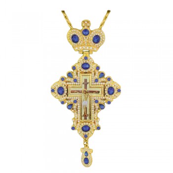 ΣΤΑΥΡΟΣ ΕΠΙΣΤΗΘΙΟΣ  ΕΠΙΧΡΥΣΟΣ ΣΜΑΛΤΟ ΜΩΒ ΠΕΤΡΕΣ