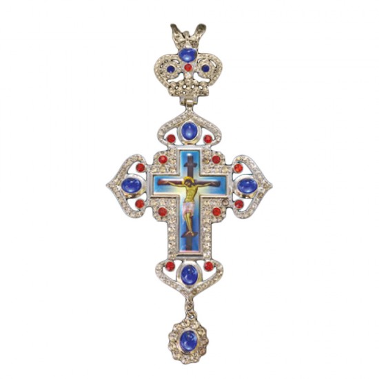 ΣΤΑΥΡΟΣ ΕΠΙΣΤΗΘΙΟΣ ΕΠΙΝΙΚΕΛΩΜΕΝΟΣ ΣΜΑΛΤΟ ΜΩΒ-ΚΟΚΚΙΝΗ ΠΕΤΡΑ