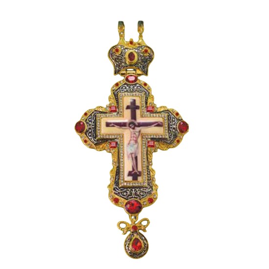 ΣΤΑΥΡΟΣ ΕΠΙΣΤΗΘΙΟΣ  ΕΠΙΧΡΥΣΟΣ ΑΝΤΙΚΕ ΚΟΚΚΙΝΗ ΠΕΤΡΑ